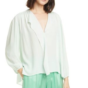 NWT | Vince Shirred Silk Top